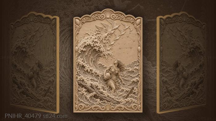 Water takes wing from the breaking crest 3d STL model