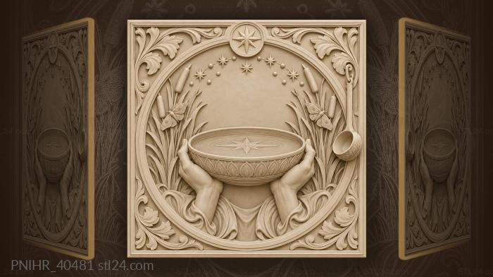 Starry bowl hands night reeds 3d STL model