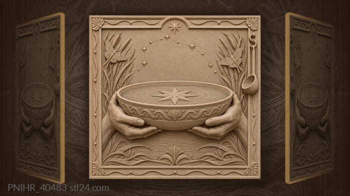 Starry bowl hands night moths 3d STL model