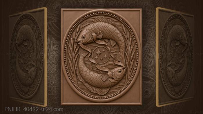 Bound fish endless circle pisces 3d STL model