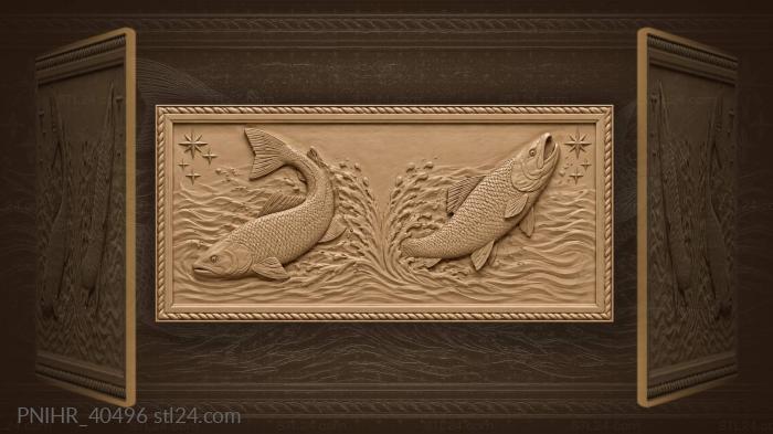 Two fish diverging currents star trails 3d STL model
