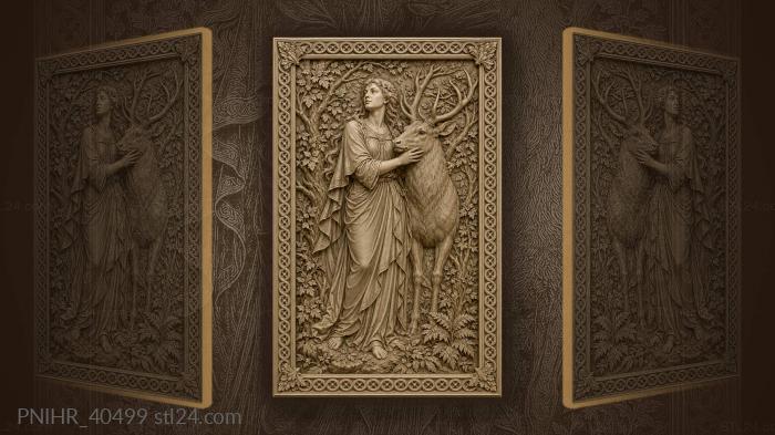 Stag beneath dense branches meets her 3d STL model