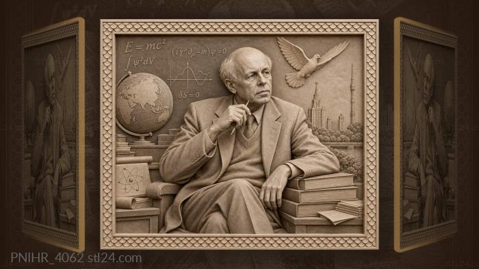 Sakharov before a blackboard of equations · Albert Einstein 3d STL model
