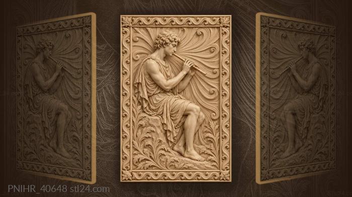 Sound ripples travel behind the young musician 3d STL model