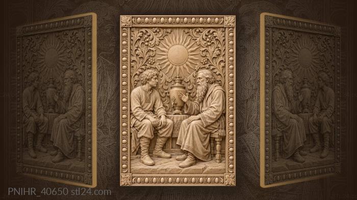 Wise mentor and attentive student 3d STL model