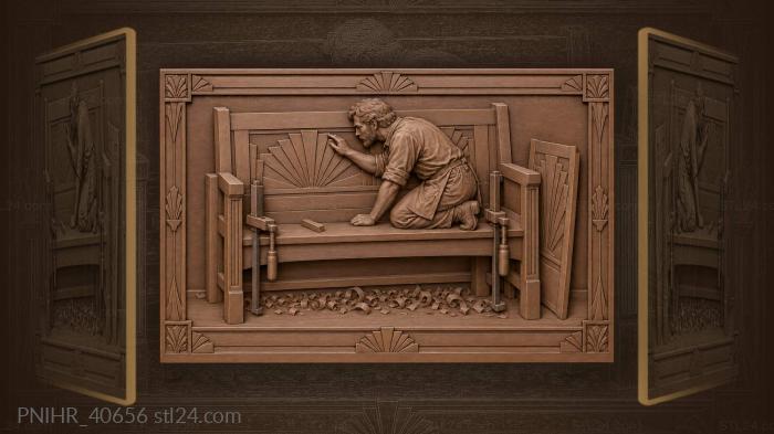 Workshop moment carving wisdom lettering 3d STL model