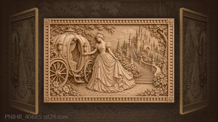 Princess and enchanted pumpkin carriage 3d STL model