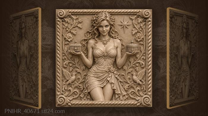 Star above her shoulder and necklace 3d STL model