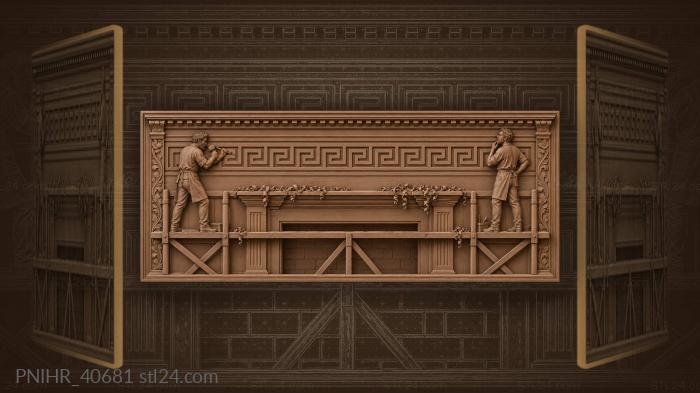 Running key frieze above fireplace 3d STL model