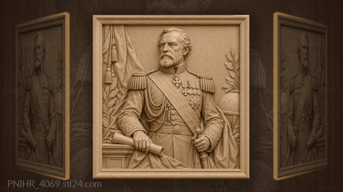 General resting hand on rolled document 3d STL model