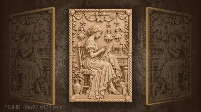 Three dolls above the stitching girl 3d STL model