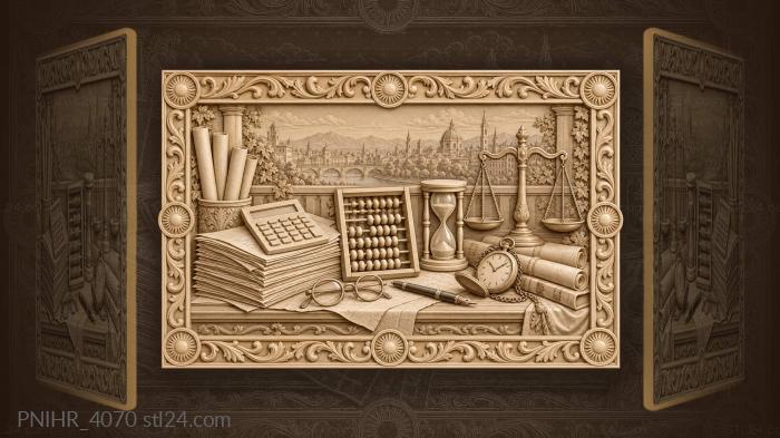 Accounting tools time and city 3d STL model
