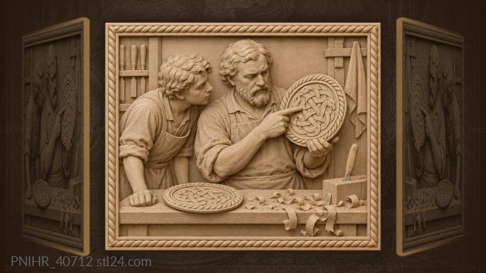 Master carver corrects apprentice’s error 3d STL model