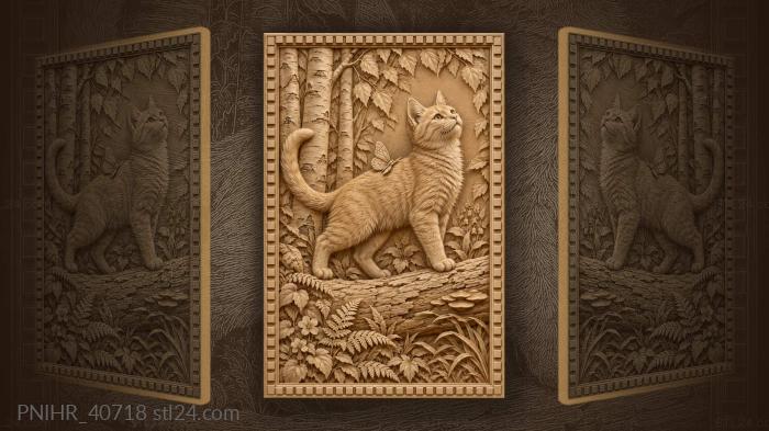 Butterfly resting on the cat back 3d STL model