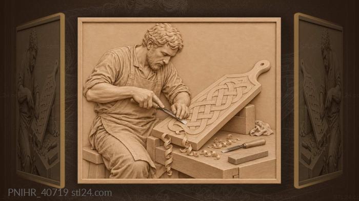 Carver’s tools shavings wood lettering 3d STL model