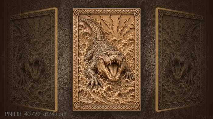 Open jaws amid jagged waves 3d STL model