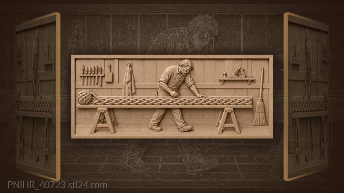 Six strand braid workshop scene 3d STL model