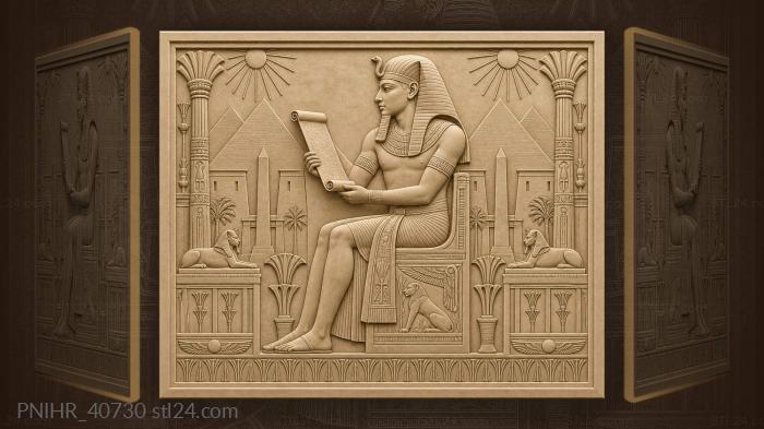 Egyptian scholar studies words beside tombs 3d STL model