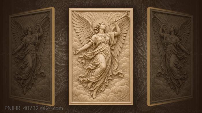 Winged herald sounding the horn 3d STL model