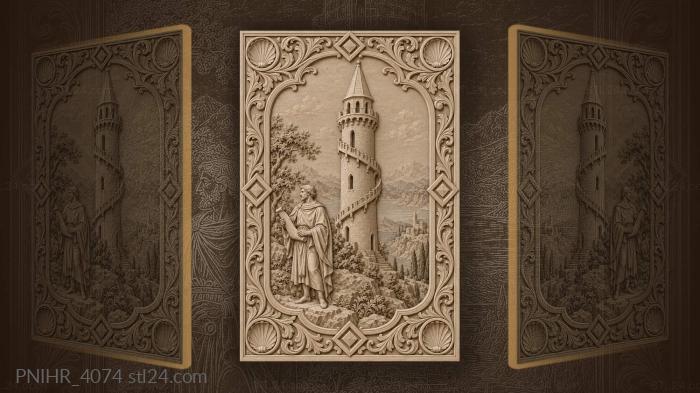 Ancient tower with winding stairs 3d STL model