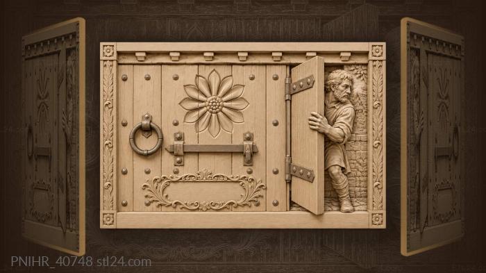 Barn door with open gate 3d STL model