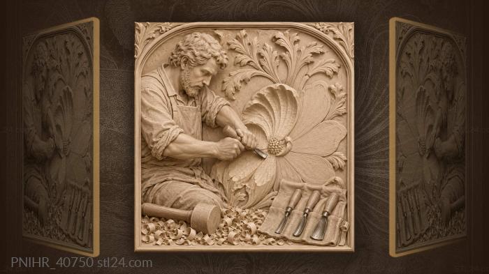 Craftsman hollowing petals with gouge 3d STL model