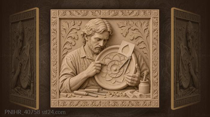 Craftsman shaping a three tier rosette 3d STL model