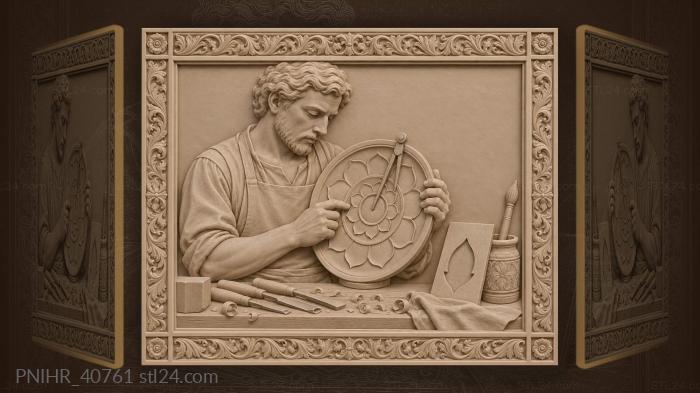 Rosette carving tools and template 3d STL model