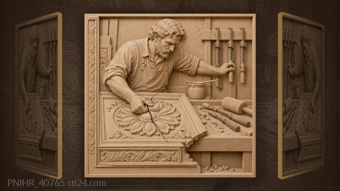 Mallet splits the rosette corner 3d STL model