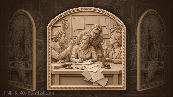 Colleagues debating over documents 3d STL model