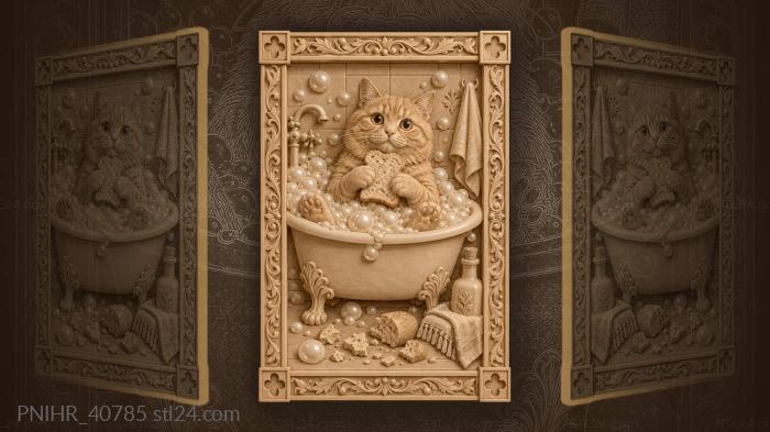 Bread slice in a bubbly bath 3d STL model