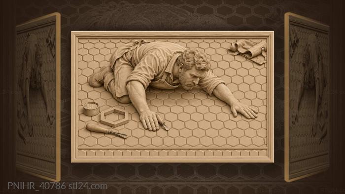 Honeycomb pattern workshop detail 3d STL model