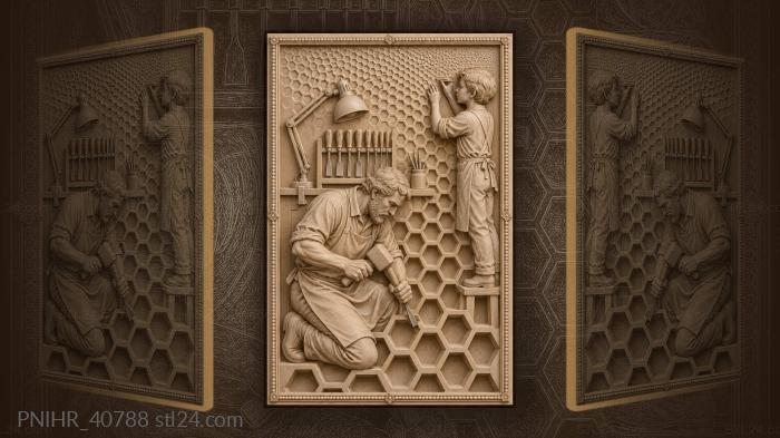 Carver hammers depth into broad honeycomb 3d STL model