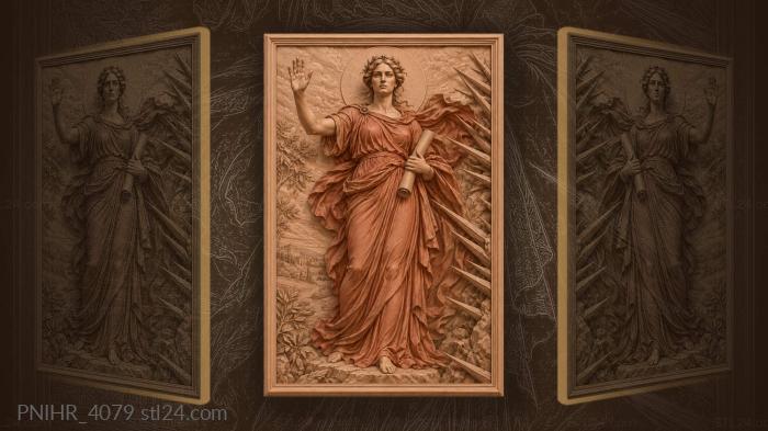 Scarlet woman with ancient message 3d STL model