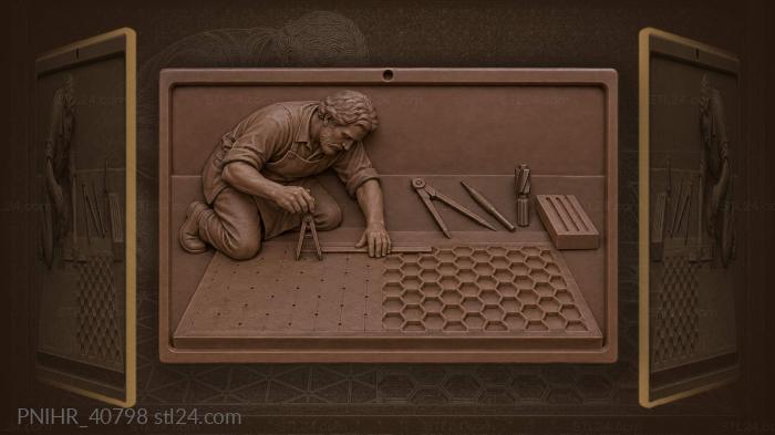 Honeycomb layout measuring and marking tools 3d STL model
