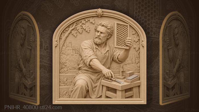 Honeycomb ripple flowing upward gently 3d STL model