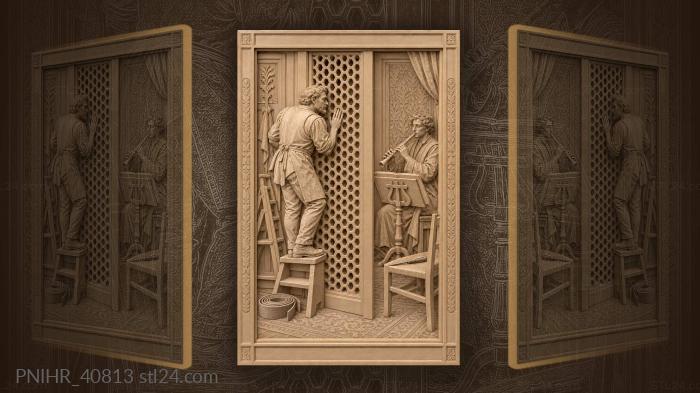 Keeper tests honeycomb while musician sustains sound 3d STL model
