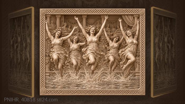 Nymphs leap together into churning water 3d STL model