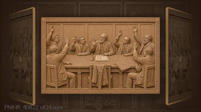 Raising hands for decision 3d STL model