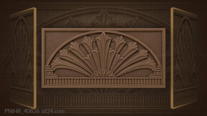 Rising fan above doorway arch 3d STL model