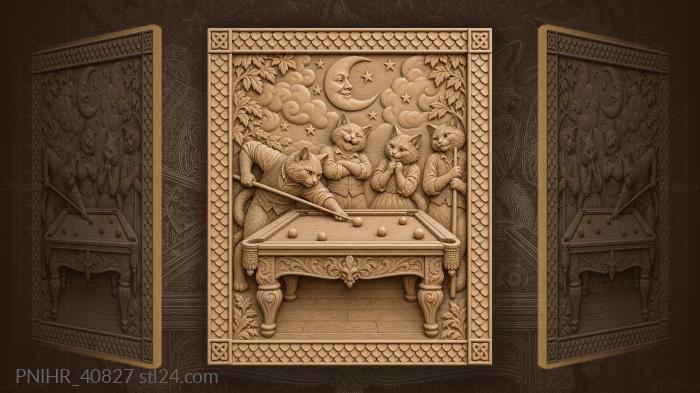 Smiling crescent watching the pool players 3d STL model