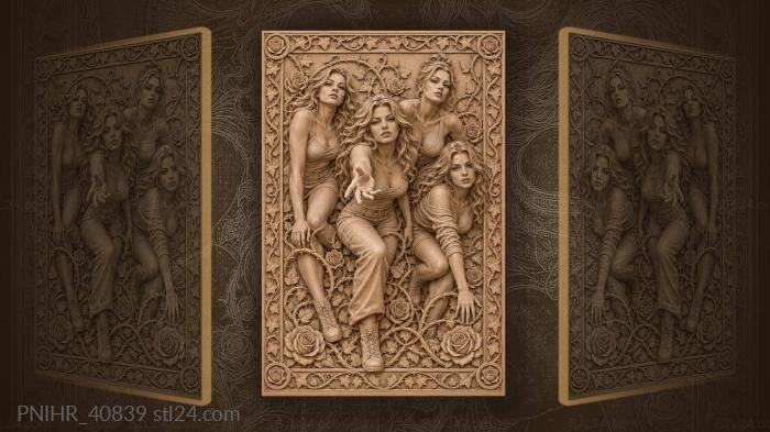 Roses and vines wrapping the singers 3d STL model