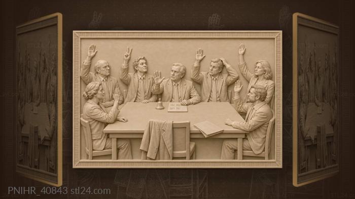 Raising hands in agreement vote 3d STL model
