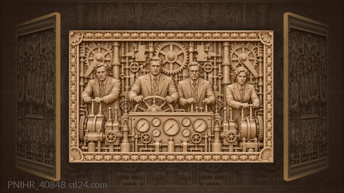 Levers and gears around the operators 3d STL model