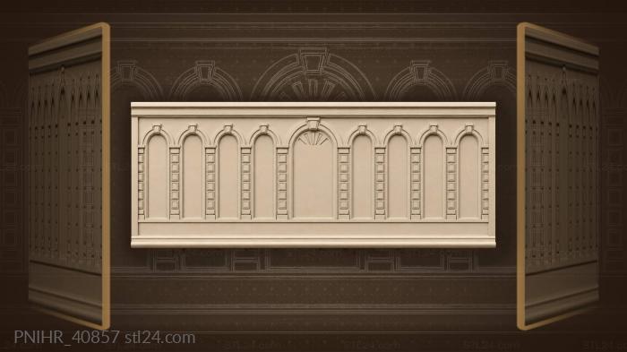 Arched procession with central fan motif 3d STL model