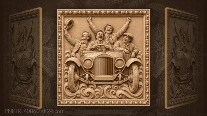 Noisy gang above wheels and radiator grill 3d STL model