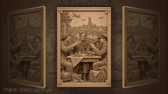Aircraft above the toasting soldiers 3d STL model