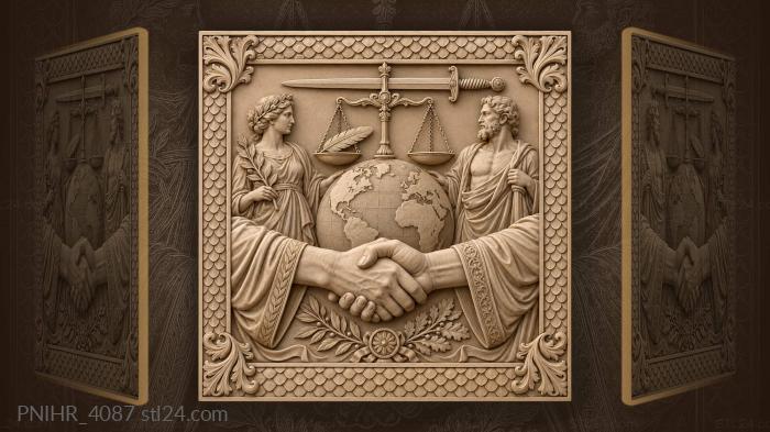 Justice, balance, world agreement hands 3d STL model