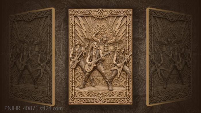 Drumsticks and guitars with celtic pipes 3d STL model