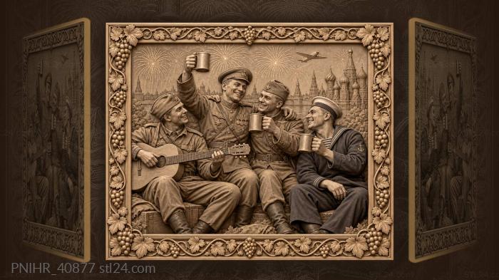 Sailor and guitarist by the cathedral 3d STL model